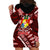 Malo e lelei Tonga Hoodie Dress Tongan Ngatu Pattern Red Version LT14 - Polynesian Pride