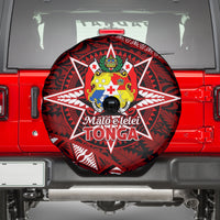 Malo e lelei Tonga Spare Tire Cover Tongan Ngatu Pattern Red Version LT14 - Polynesian Pride