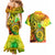 Halo Vanuatu Couples Matching Mermaid Dress and Hawaiian Shirt Sand Drawing Turtle Polynesian Tropical Flowers LT14 - Polynesian Pride