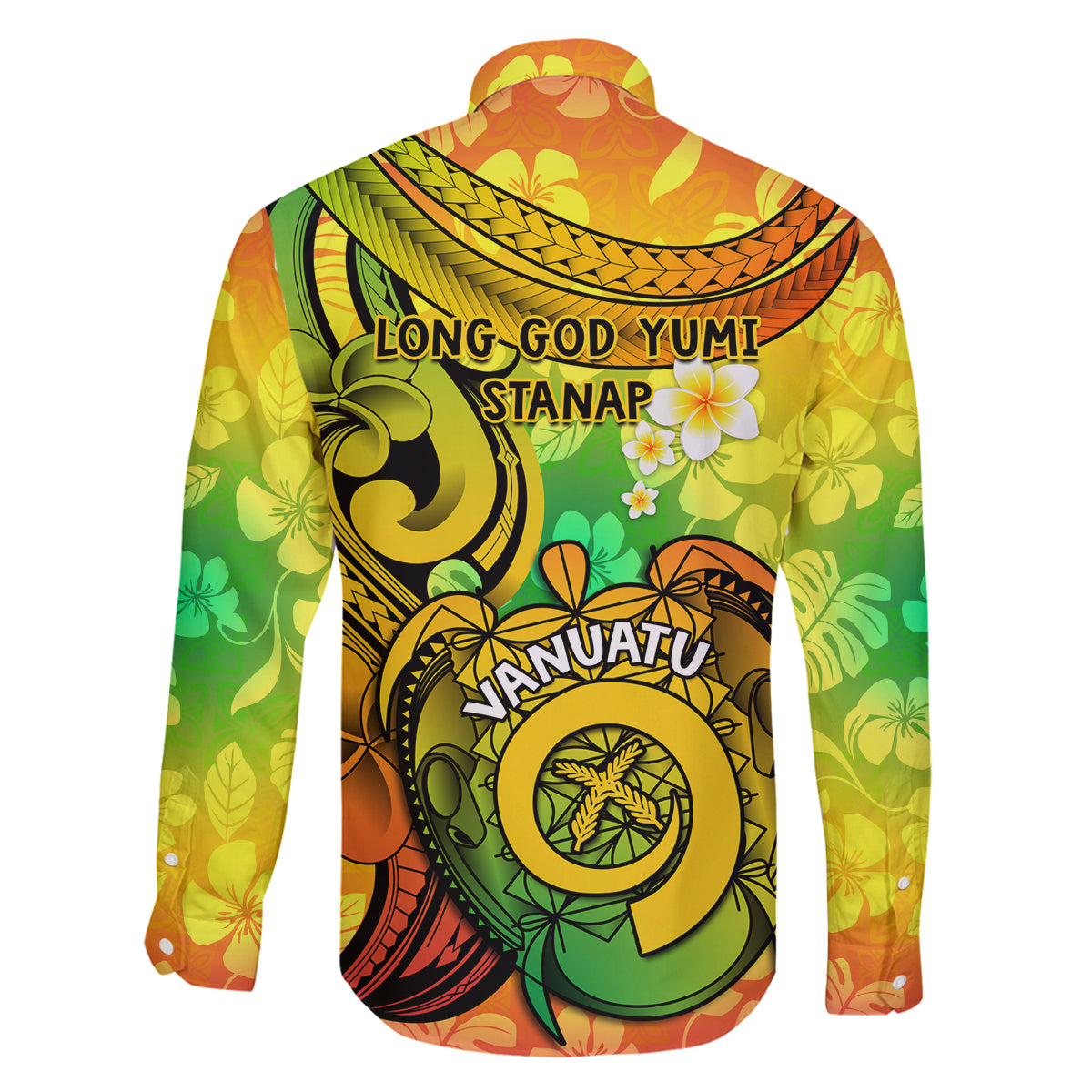 Halo Vanuatu Family Matching Off Shoulder Long Sleeve Dress and Hawaiian Shirt Sand Drawing Turtle Polynesian Tropical Flowers LT14 - Polynesian Pride