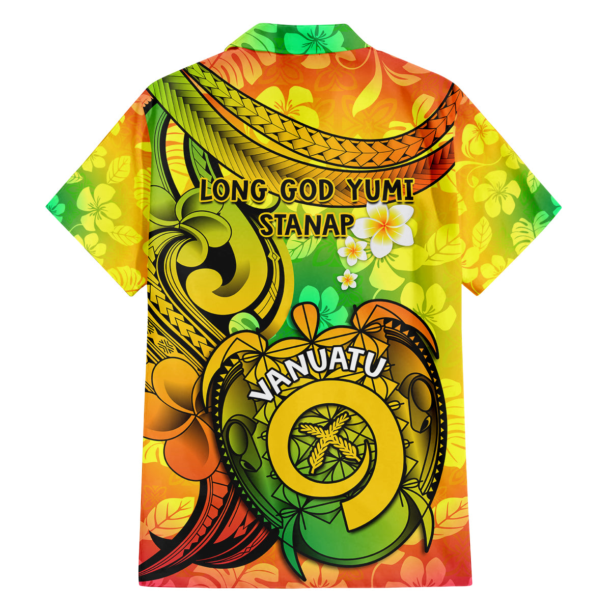 Halo Vanuatu Family Matching Tank Maxi Dress and Hawaiian Shirt Sand Drawing Turtle Polynesian Tropical Flowers LT14 - Polynesian Pride