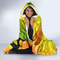 Halo Vanuatu Hooded Blanket Sand Drawing Turtle Polynesian Tropical Flowers LT14 - Polynesian Pride