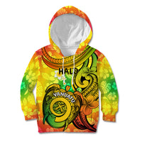 Halo Vanuatu Kid Hoodie Sand Drawing Turtle Polynesian Tropical Flowers LT14 Hoodie Reggae - Polynesian Pride