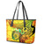 Halo Vanuatu Leather Tote Bag Sand Drawing Turtle Polynesian Tropical Flowers LT14 - Polynesian Pride