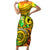 Halo Vanuatu Short Sleeve Bodycon Dress Sand Drawing Turtle Polynesian Tropical Flowers LT14 Long Dress Reggae - Polynesian Pride
