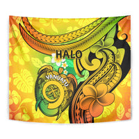 Halo Vanuatu Tapestry Sand Drawing Turtle Polynesian Tropical Flowers LT14 - Polynesian Pride