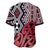 New Zealand Baseball Jersey Aotearoa Kowhaiwhai Mix Taniko Art - Red