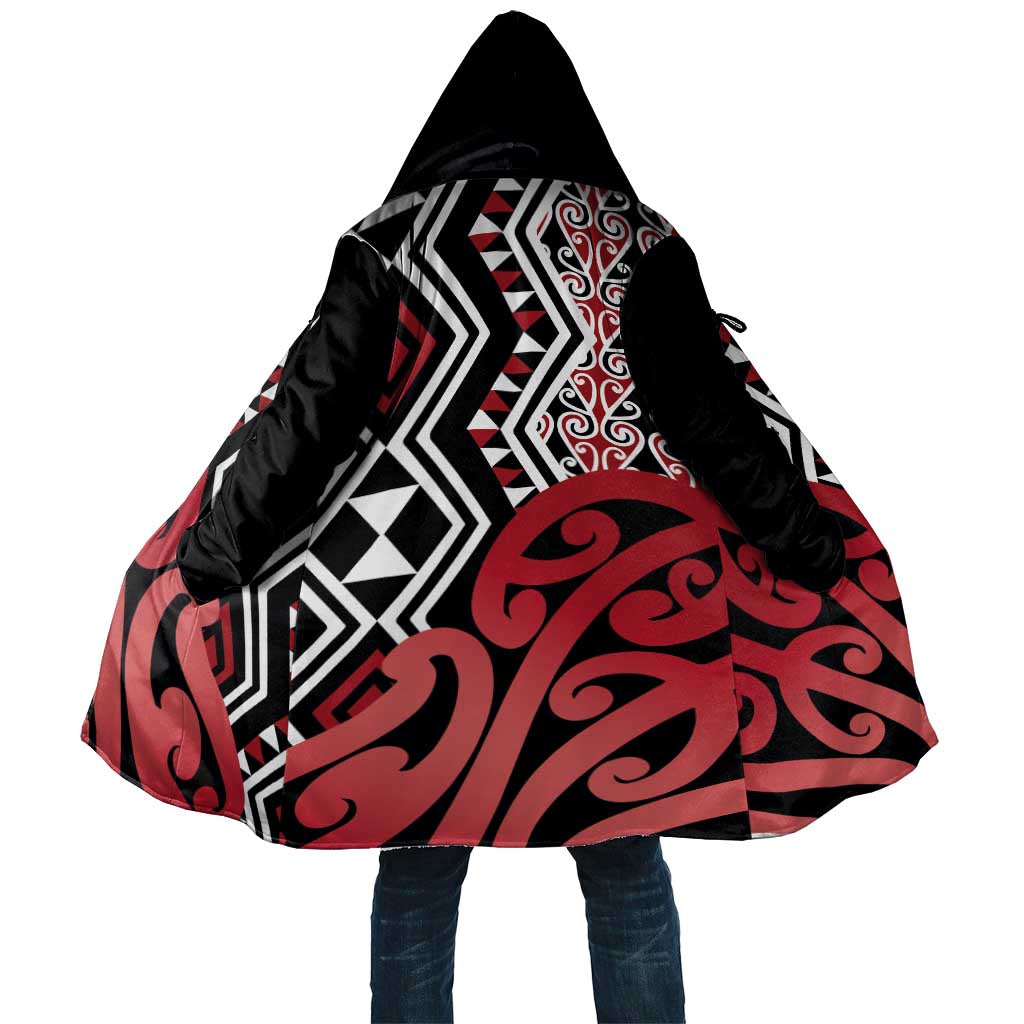 New Zealand Cloak Aotearoa Kowhaiwhai Mix Taniko Art - Red - Polynesian Pride