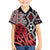 New Zealand Family Matching Off The Shoulder Long Sleeve Dress and Hawaiian Shirt Aotearoa Kowhaiwhai Mix Taniko Art - Red