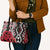 New Zealand Leather Bag Aotearoa Kowhaiwhai Mix Taniko Art - Red - Polynesian Pride