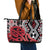 New Zealand Leather Tote Bag Aotearoa Kowhaiwhai Mix Taniko Art - Red