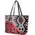 New Zealand Leather Tote Bag Aotearoa Kowhaiwhai Mix Taniko Art - Red