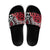 New Zealand Slide Sandals Aotearoa Kowhaiwhai Mix Taniko Art - Red - Polynesian Pride
