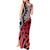 New Zealand Tank Maxi Dress Aotearoa Kowhaiwhai Mix Taniko Art - Red