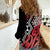 New Zealand Women Casual Shirt Aotearoa Kowhaiwhai Mix Taniko Art - Red