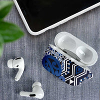 New Zealand AirPods Case Aotearoa Kowhaiwhai Mix Taniko Art - Blue - Polynesian Pride