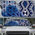 New Zealand Auto Sun Shade Aotearoa Kowhaiwhai Mix Taniko Art - Blue - Polynesian Pride