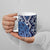 New Zealand Ceramic Mug Aotearoa Kowhaiwhai Mix Taniko Art - Blue - Polynesian Pride