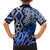 New Zealand Family Matching Off The Shoulder Long Sleeve Dress and Hawaiian Shirt Aotearoa Kowhaiwhai Mix Taniko Art - Blue