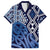 New Zealand Family Matching Short Sleeve Bodycon Dress and Hawaiian Shirt Aotearoa Kowhaiwhai Mix Taniko Art - Blue