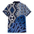New Zealand Family Matching Short Sleeve Bodycon Dress and Hawaiian Shirt Aotearoa Kowhaiwhai Mix Taniko Art - Blue
