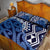 New Zealand Quilt Bed Set Aotearoa Kowhaiwhai Mix Taniko Art - Blue