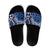 New Zealand Slide Sandals Aotearoa Kowhaiwhai Mix Taniko Art - Blue - Polynesian Pride
