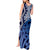 New Zealand Tank Maxi Dress Aotearoa Kowhaiwhai Mix Taniko Art - Blue