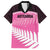 Custom New Zealand Aotearoa Cricket Family Matching Off Shoulder Short Dress and Hawaiian Shirt Go White Silver Fern