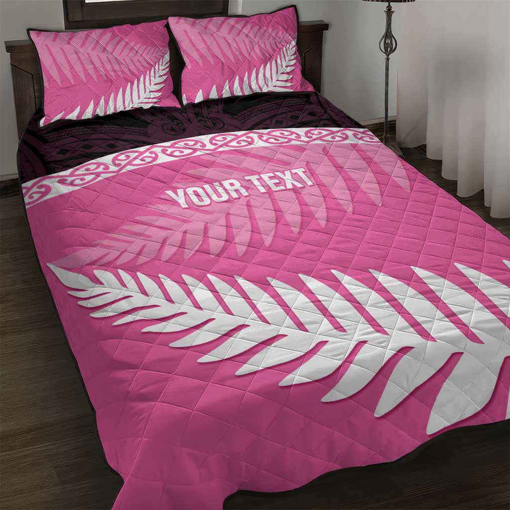 Custom New Zealand Aotearoa Cricket Quilt Bed Set Go White Silver Fern