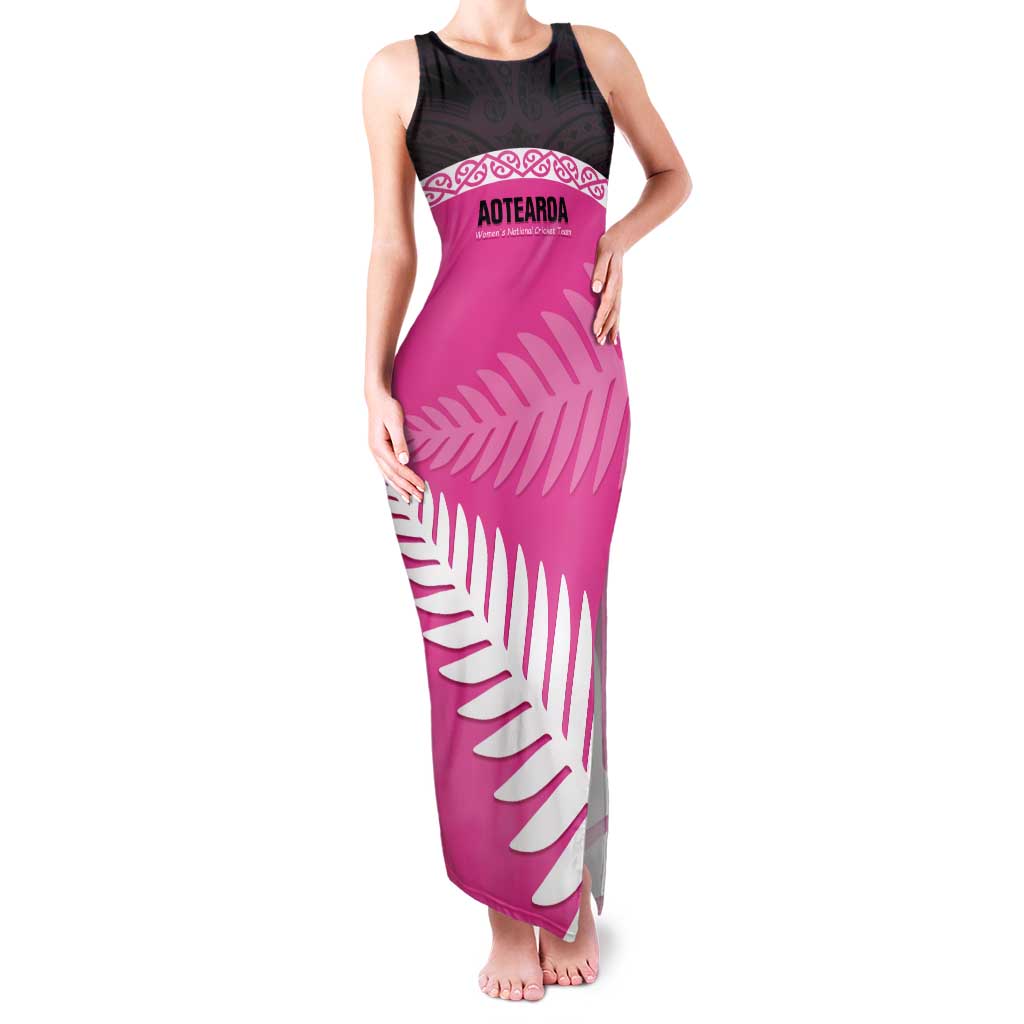 Custom New Zealand Aotearoa Cricket Tank Maxi Dress Go White Silver Fern