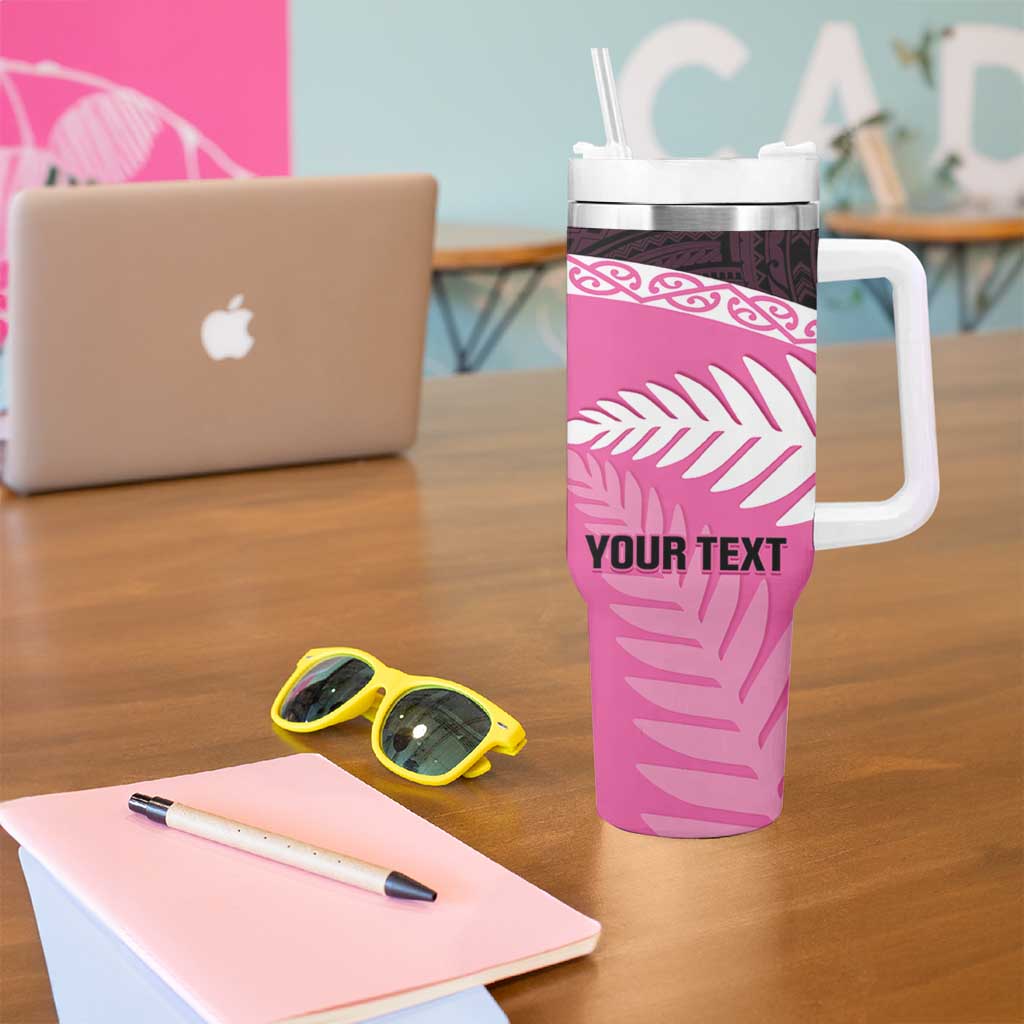 Personalised Aotearoa Cricket Tumbler With Handle Go White Silver Fern