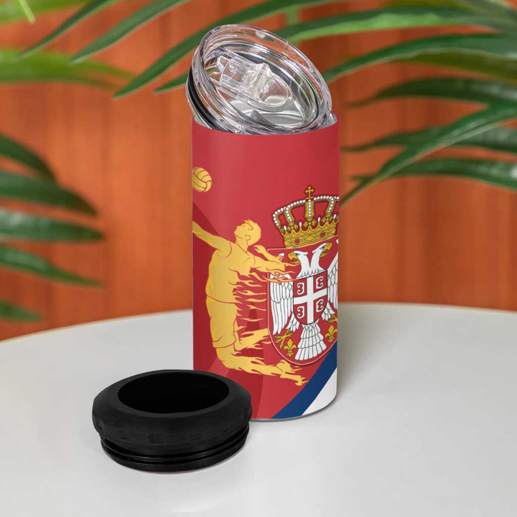 Custom Serbia Volleyball 4 in 1 Can Cooler Tumbler 2025 Go Champions