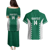 Custom Hawaii Volleyball Couples Matching Puletasi and Hawaiian Shirt Hawaiian Kakau Pattern