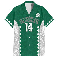 Custom Hawaii Volleyball Family Matching Off The Shoulder Long Sleeve Dress and Hawaiian Shirt Hawaiian Kakau Pattern