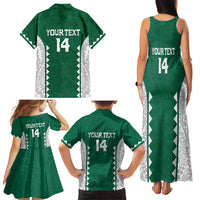 Custom Hawaii Volleyball Family Matching Tank Maxi Dress and Hawaiian Shirt Hawaiian Kakau Pattern