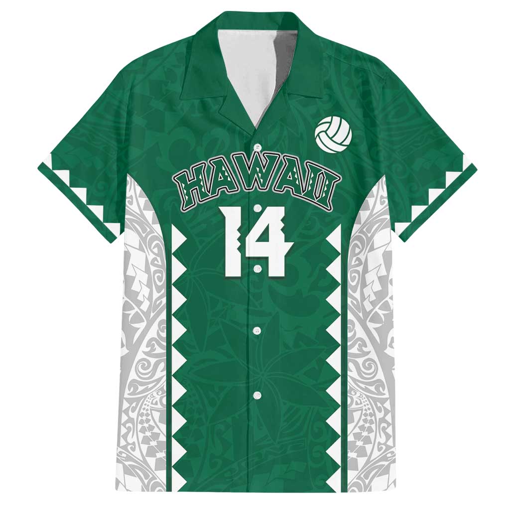 Custom Hawaii Volleyball Family Matching Tank Maxi Dress and Hawaiian Shirt Hawaiian Kakau Pattern