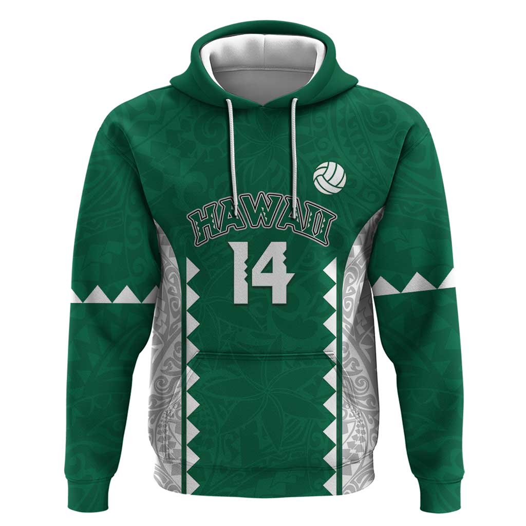 Custom Hawaii Volleyball Hoodie Hawaiian Kakau Pattern