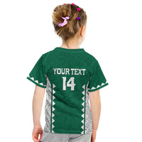 Custom Hawaii Volleyball Kid T Shirt Hawaiian Kakau Pattern