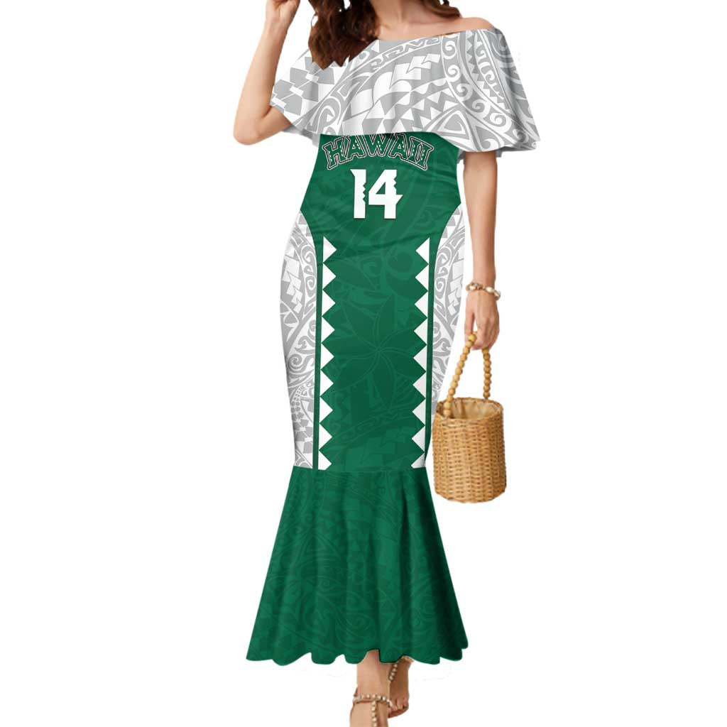 Custom Hawaii Volleyball Mermaid Dress Hawaiian Kakau Pattern