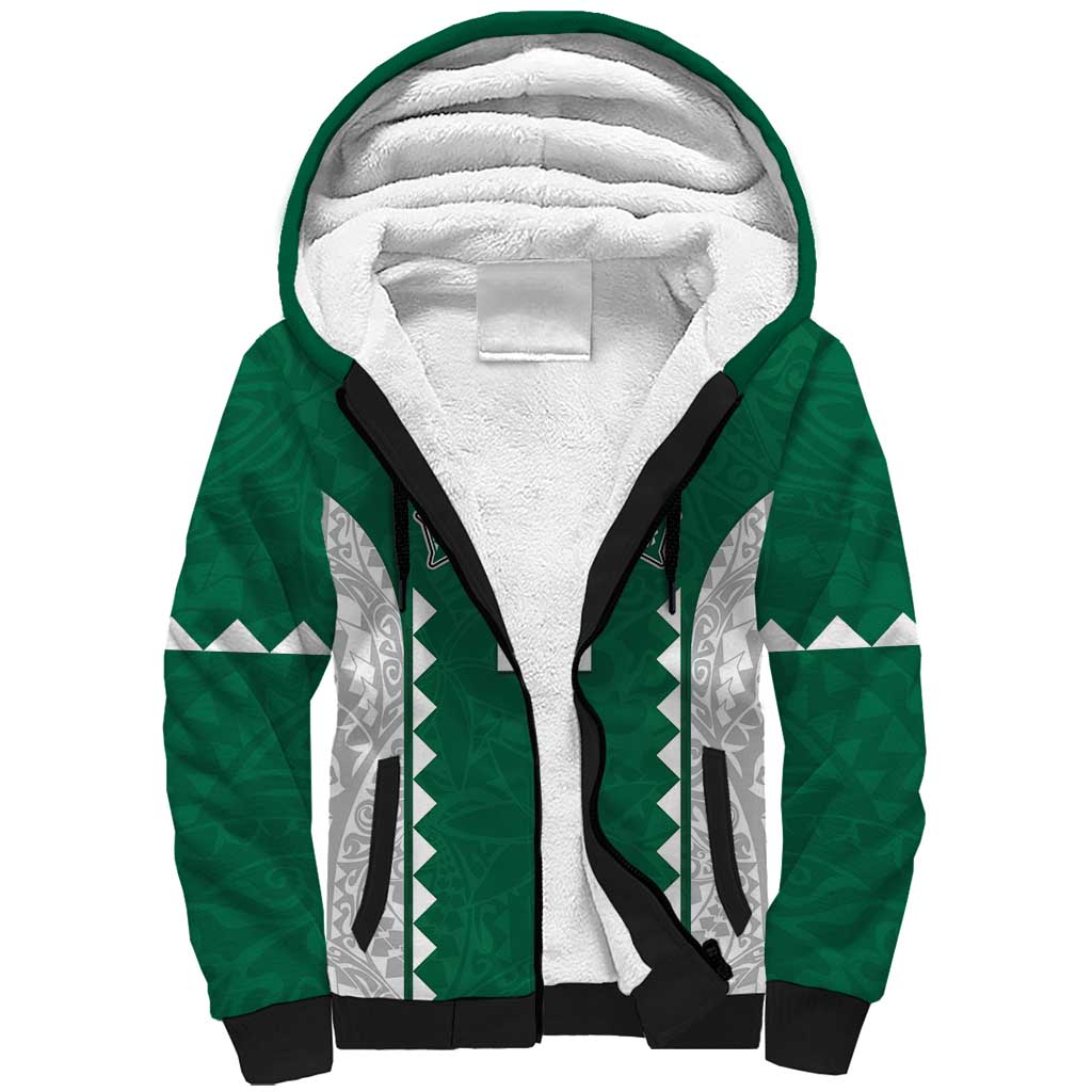 Custom Hawaii Volleyball Sherpa Hoodie Hawaiian Kakau Pattern