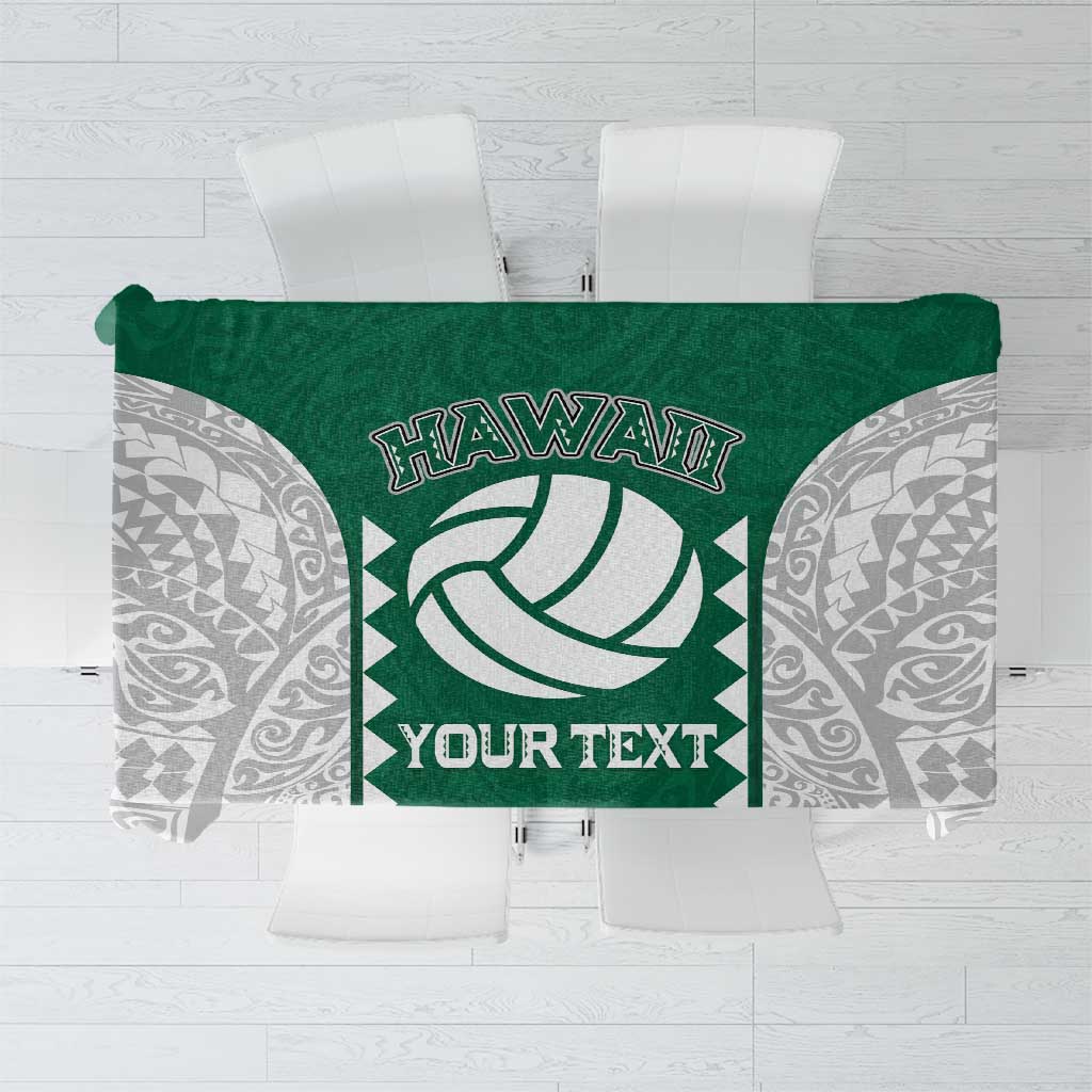 Custom Hawaii Volleyball Tablecloth Hawaiian Kakau Pattern