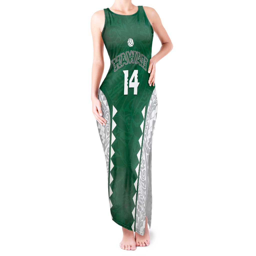 Custom Hawaii Volleyball Tank Maxi Dress Hawaiian Kakau Pattern