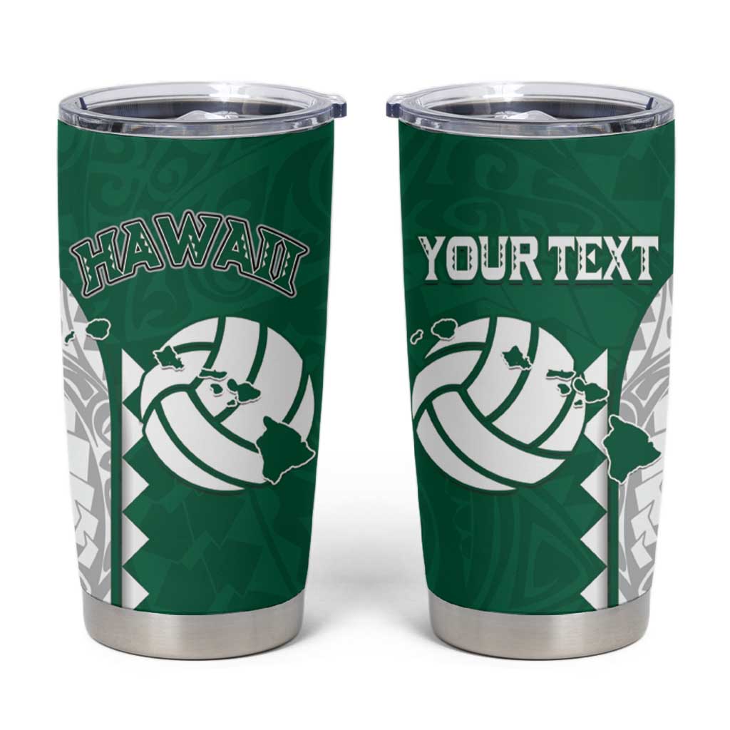 Custom Hawaii Volleyball Tumbler Cup Hawaiian Kakau Pattern