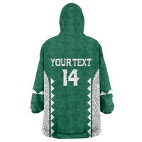 Custom Hawaii Volleyball Wearable Blanket Hoodie Hawaiian Kakau Pattern
