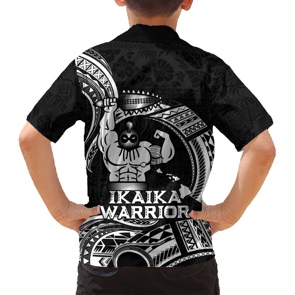 Black Hawaii Ikaika Warrior Family Matching Off Shoulder Maxi Dress and Hawaiian Shirt Hawaiian Power