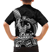 Black Hawaii Ikaika Warrior Family Matching Puletasi and Hawaiian Shirt Hawaiian Power