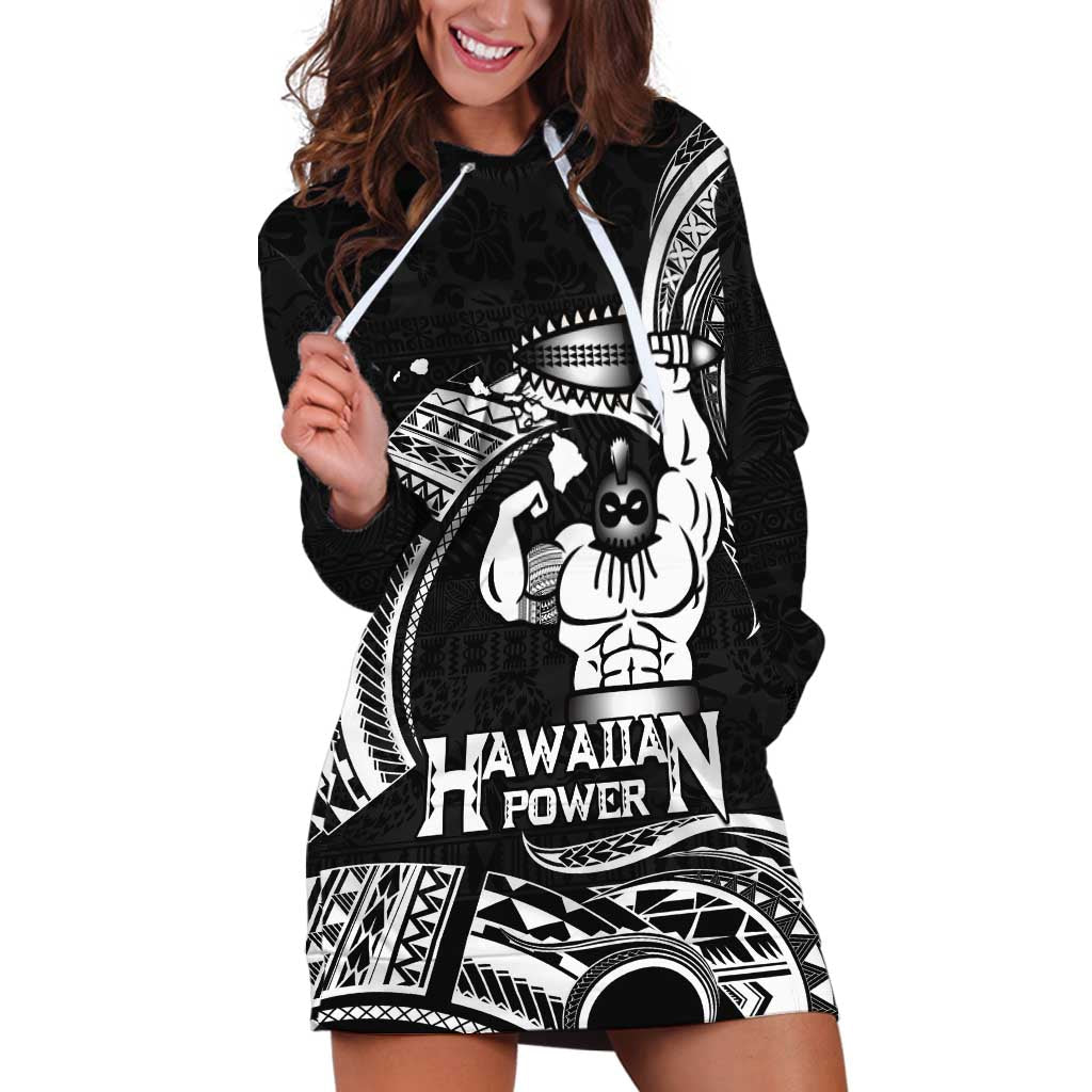 Black Hawaii Ikaika Warrior Hoodie Dress Hawaiian Power