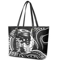 Black Hawaii Ikaika Warrior Leather Tote Bag Hawaiian Power