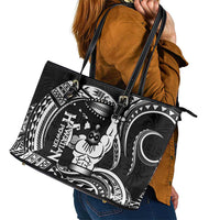 Black Hawaii Ikaika Warrior Leather Tote Bag Hawaiian Power
